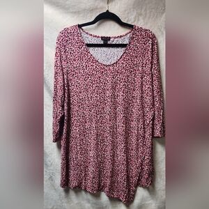 Stylish Pink Patterned Women's Top